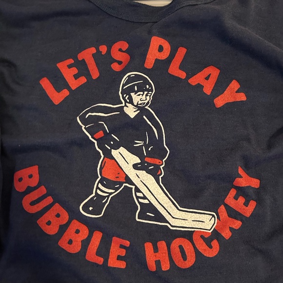 LETS PLAY BUBBLE HOCKEY Homage Long Sleeve Shirt  Size Large - Picture 3 of 3